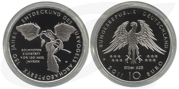 BRD 10 Euro Silber 2011 A Urvogel Archaeopteryx PP (Spgl)