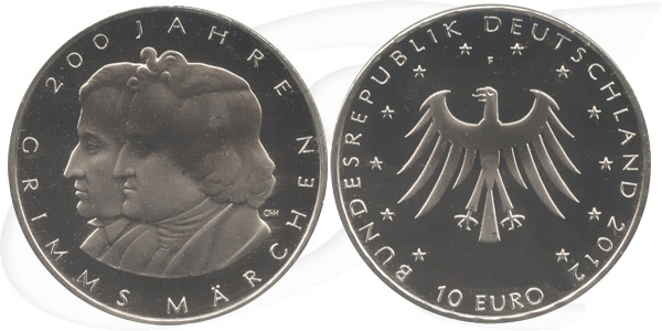 BRD 10 Euro CuNi 2012 F 200 Jahre Grimms Märchen st