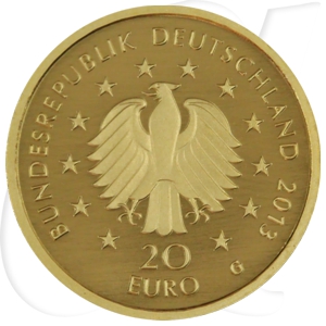 BRD 20 Euro 2013 Deutscher Wald Kiefer G (Karlsruhe) Gold 3,89g fein