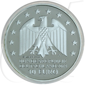 BRD 10 Euro Silber 2014 A Johann Gottfried Schadow PP (Spgl)