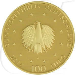 BRD 100 Euro 2014 G st Kloster Lorsch Gold 15,55g fein