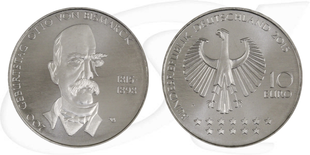 BRD 10 Euro CuNi 2015 A 200. Geburtstag Otto von Bismarck st
