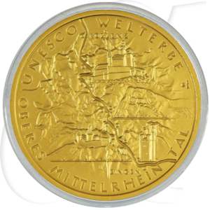 BRD 100 Euro 2015 G st Oberes Mittelrheintal Gold 15,55g fein