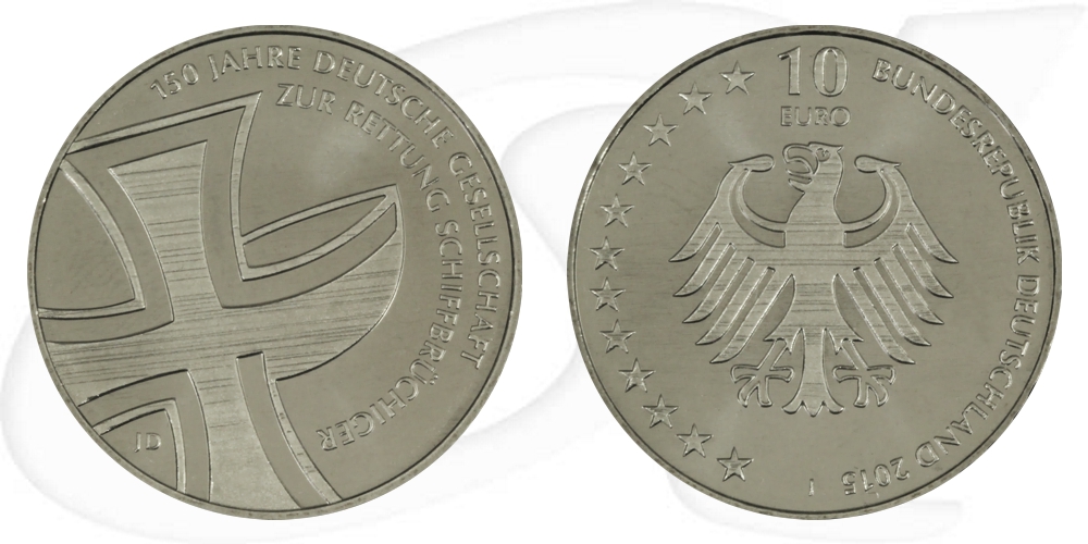 BRD 10 Euro CuNi 2015 J 150 Jahre DGzRS st