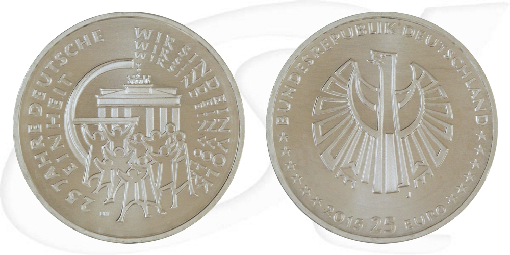 BRD 25 Euro Silber 2015 Satz ADFGJ st 25 Jahre Deutsche Einheit