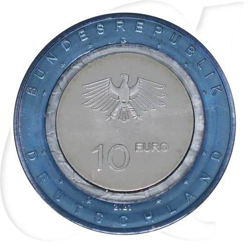BRD 2021 Polymerring 10 Euro Wasser Münzen-Wertseite