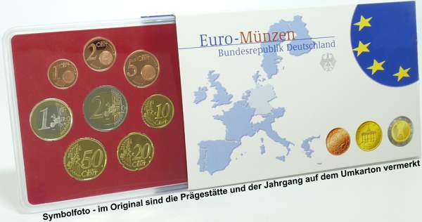 BRD Kursmünzensatz 2005 A PP (Spgl) OVP zu nominell 3,88 Euro