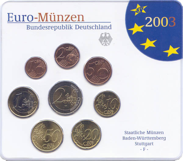 BRD Kursmünzensatz 2003 F st OVP