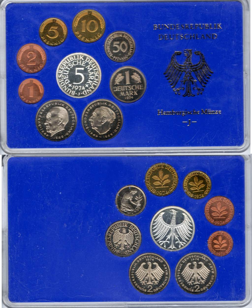 BRD Polierte Platte Kursmünzensatz 1974 J OVP