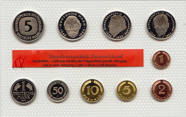 Deutschland Kursmünzensatz 1990 stempelglanz OVP komplett DFGJ