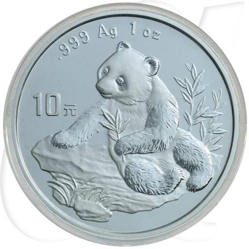 China 10 Yuan 1998 BU Panda 31,10g (1oz) Silber fein Variante 1 Münzen-Bildseite