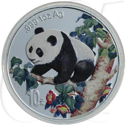 China Panda 1998 BU 10 Yuan Silber Farbe