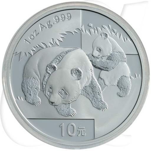China Panda 2008 BU 10 Yuan Silber