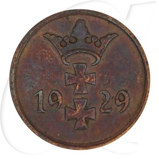 Danzig 1 Pfennig 1929 ss-vz Wappen