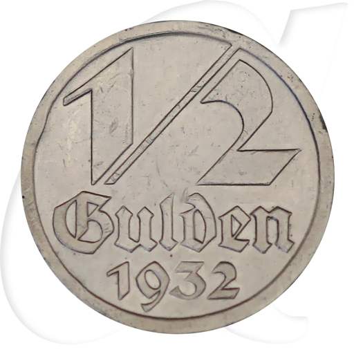 Danzig 1/2 Gulden 1932 ss min RF Wappen