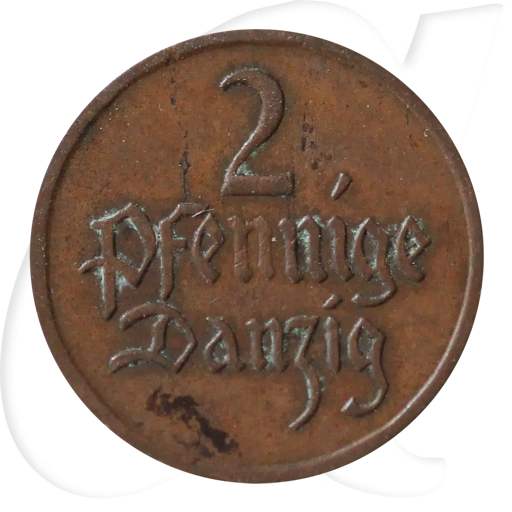 Danzig 2 Pfennig 1923 ss Wappen