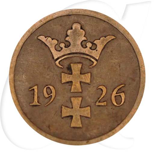 Danzig 2 Pfennig 1926 ss Wappen