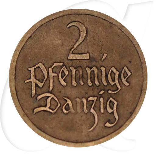 Danzig 2 Pfennig 1926 ss Wappen