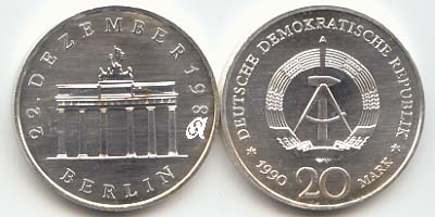 DDR 20 Mark BBT (Silber) 1990 st