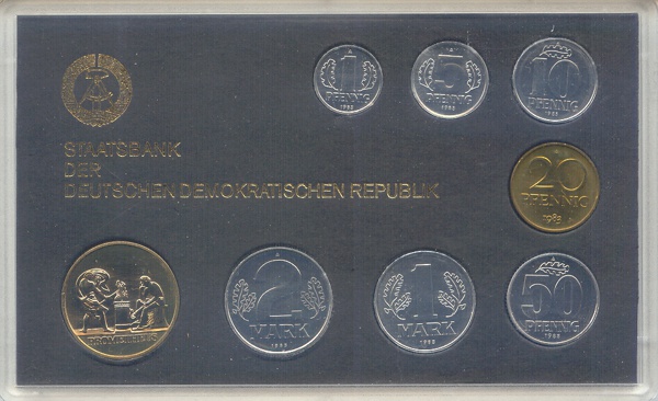 DDR Kursmünzensatz Mini 1983 st mit Medaille Prometheus