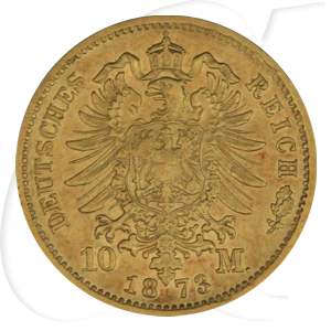 Deutschland Baden 10 Mark Gold 1873 ss Friedrich I.