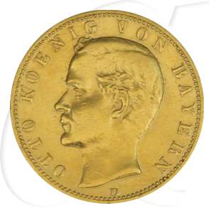 Deutschland Bayern 10 Mark Gold 1890 ss+ Otto