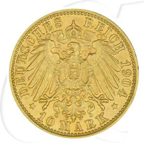 Deutschland Bayern 10 Mark Gold 1904 ss-vz Otto