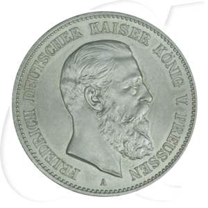 Deutsches Kaiserreich - Preussen 2 Mark 1888 A vz-st Friedrich III. Münzen-Bildseite