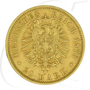 Deutschland Hamburg 20 Mark Gold 1876 ss Wappen