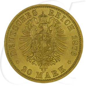 Deutschland Hamburg 20 Mark Gold 1876 vz-st Wappen