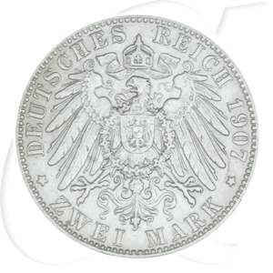 Deutschland Bayern 2 Mark 1907 ss Otto