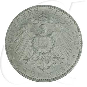 Deutschland Bayern 2 Mark 1907 ss-vz Otto