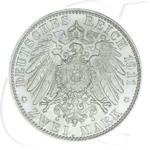 Deutschland Bayern 2 Mark 1911 vz Luitpold 90. Geburtstag