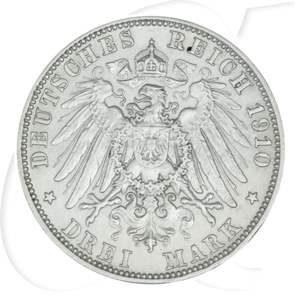 Deutschland Bayern 3 Mark 1910 ss Otto