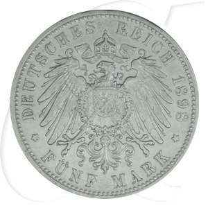 Deutschland Bayern 5 Mark 1898 ss-vz Otto
