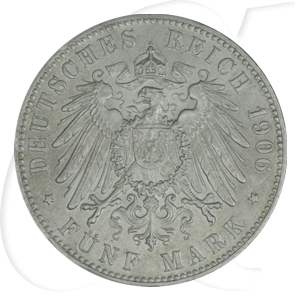 Deutschland Bremen 5 Mark 1906 vz-st Wappen
