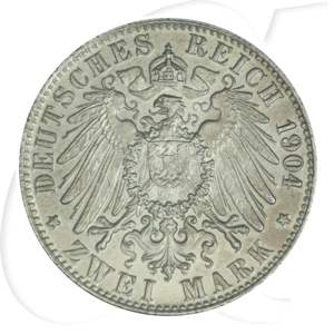 Deutschland Hamburg 2 Mark 1904 fast vz Wappen