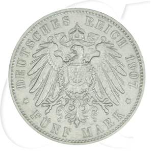 Deutschland Hamburg 5 Mark 1907 ss