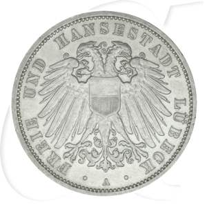 Deutschland Lübeck 3 Mark 1911 ss Wappen