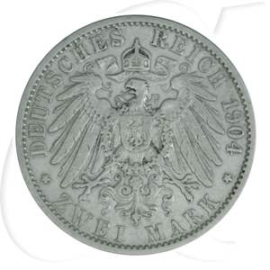 Deutschland Preussen 2 Mark 1904 ss Wilhelm II.