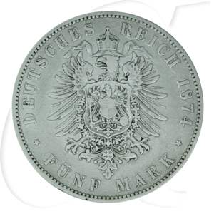 Deutschland Preussen 5 Mark 1874 A fast ss Wilhelm I.