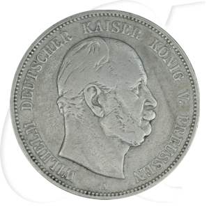 Deutschland Preussen 5 Mark 1874 A ss Wilhelm I.
