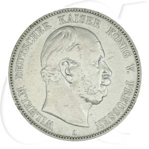 Deutschland Preussen 5 Mark 1876 A s-ss Wilhelm I.