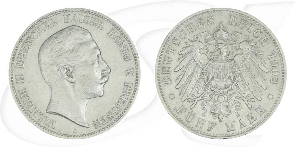 Deutschland Preussen 5 Mark 1902 ss Wilhelm II.