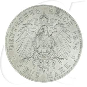 Deutschland Preussen 5 Mark 1904 ss Wilhelm II.