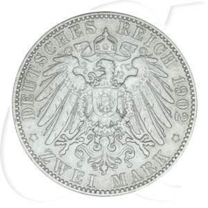 Deutschland Sachsen 2 Mark 1902 ss RF Albert