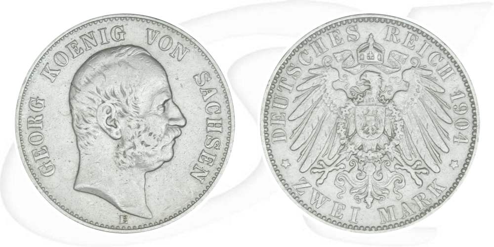 Deutschland Sachsen 2 Mark 1904 ss Georg