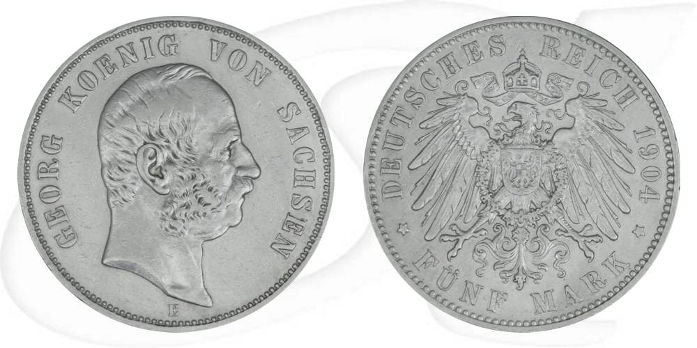 Deutschland Sachsen 5 Mark 1904 vz-st Georg