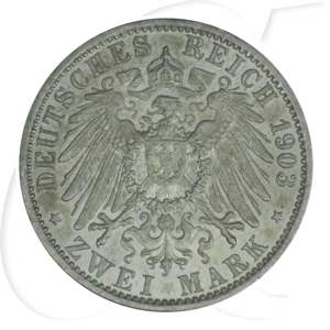 Deutschland Sachsen-Weimar-Eisenach 2 Mark 1903 vz Hochzeit