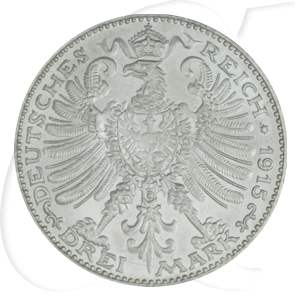 Sachsen-Weimar-Eisenach 3 Mark 1915 st 100 Jahre Großherzogtum